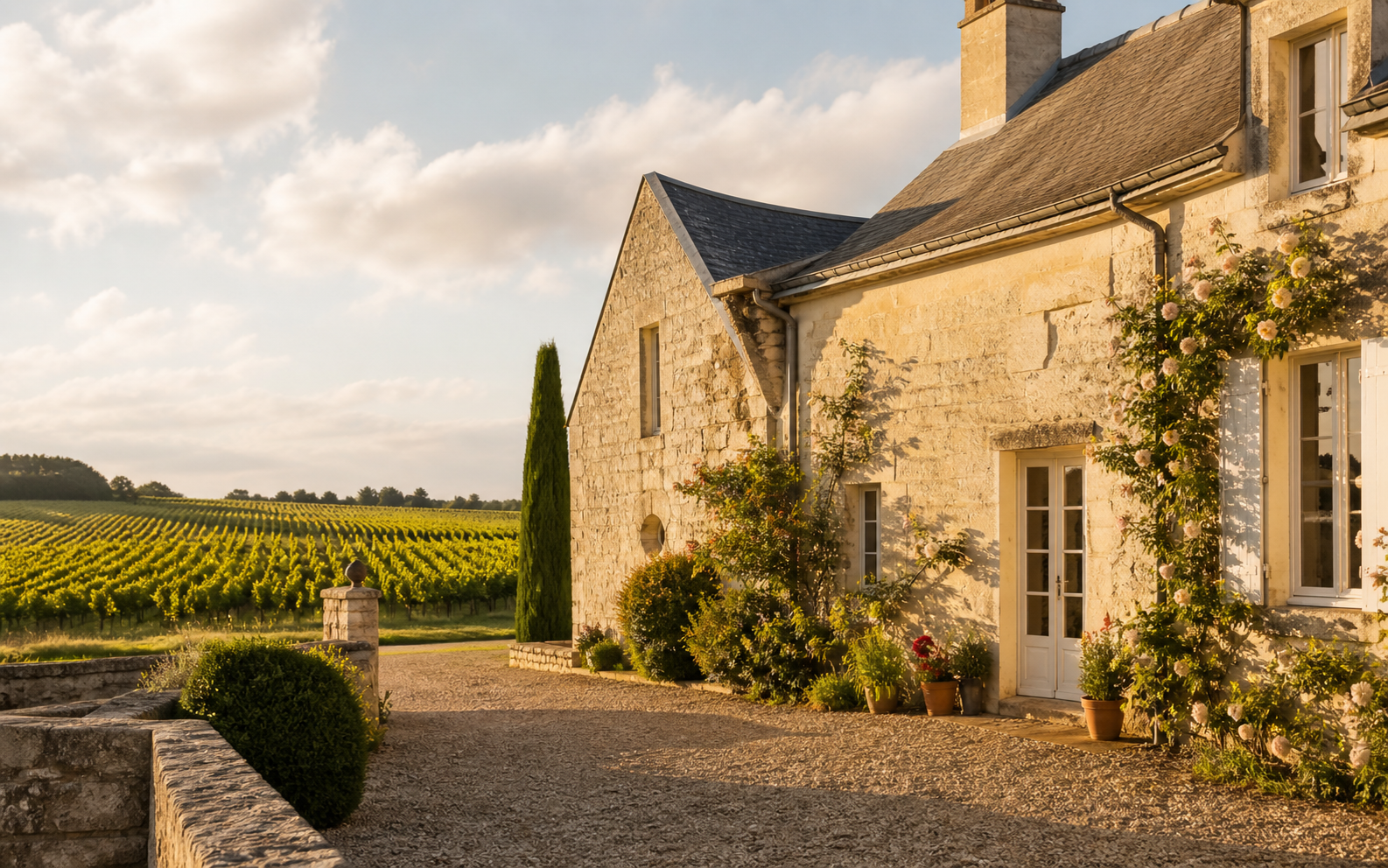 Domaine en pierre de tuffeau en Touraine